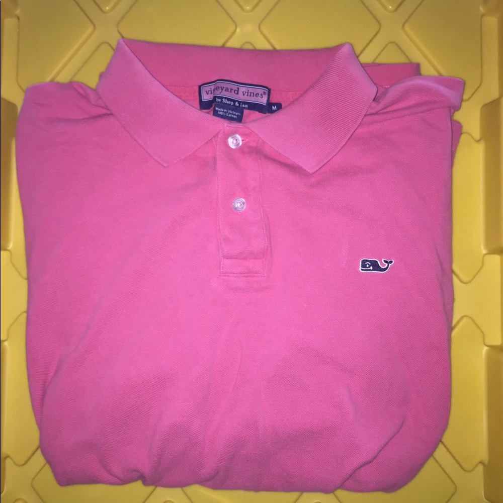 Vineyard Vines Polo Shirt Salmon Medium Summer